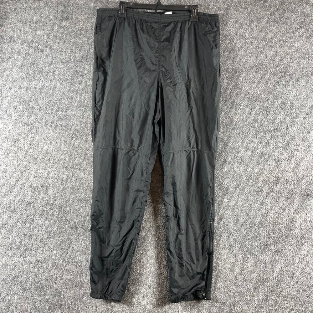 Vintage Nike Track Pants Mens Large Black Windbreaker Nylon Joggers 90s Retro